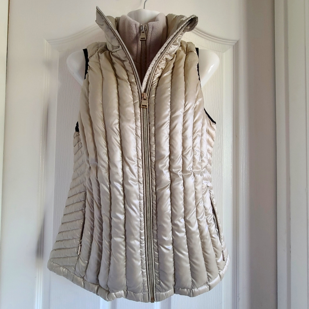 Calvin Klein performance gold zip puffer vest sz S